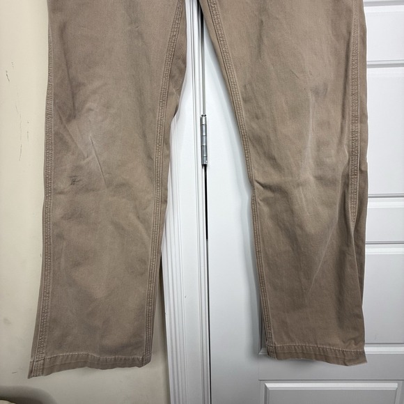 Carhartt Relaxed Fit Pants Men's 33/31 Khaki Carpenter Distressed 100095-253 - Picture 4 of 9